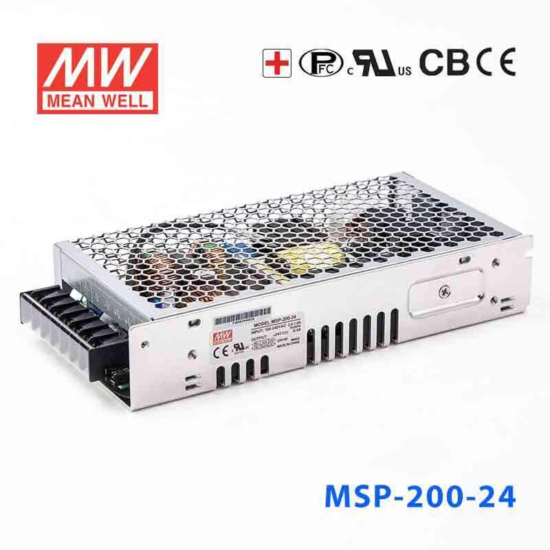 Mean Well MSP - 200 - 24 Power Supply 201.6W 24V - MSP - 200 - 24 - powersupplymall.com