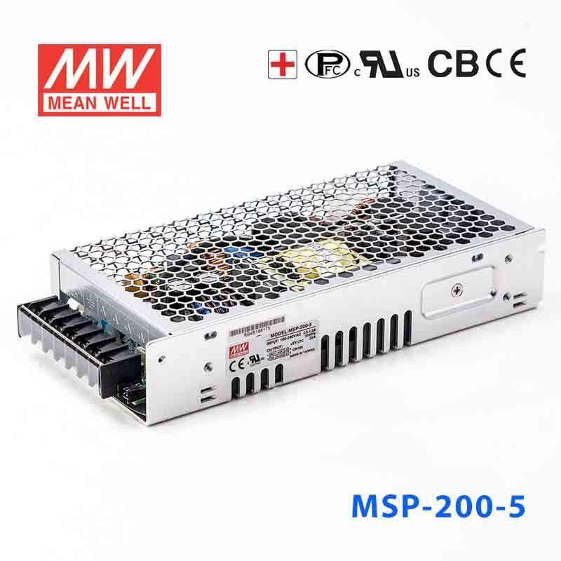 Mean Well MSP - 200 - 5 Power Supply 175W 5V - MSP - 200 - 5 - powersupplymall.com