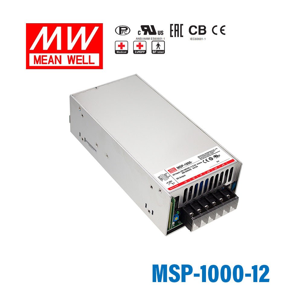 Mean Well MSP Series Power Supply 12V(100~1000W) - - powersupplymall.com