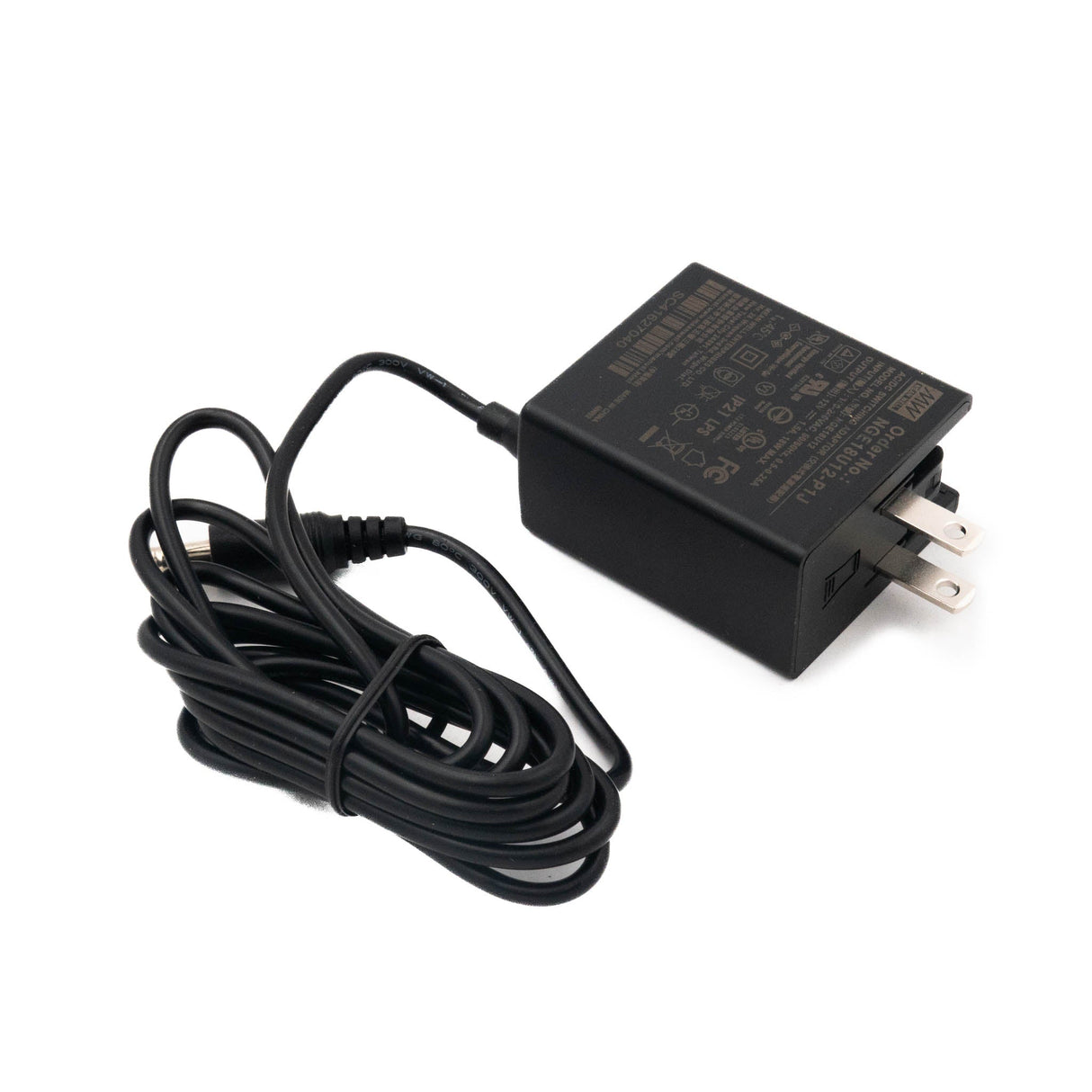 Mean Well NGE18U12-P1J AC-DC Wall-mounted Green Adaptor - US Plug - 18W 12V 1.5A - NGE18U12-P1J - powersupplymall.com