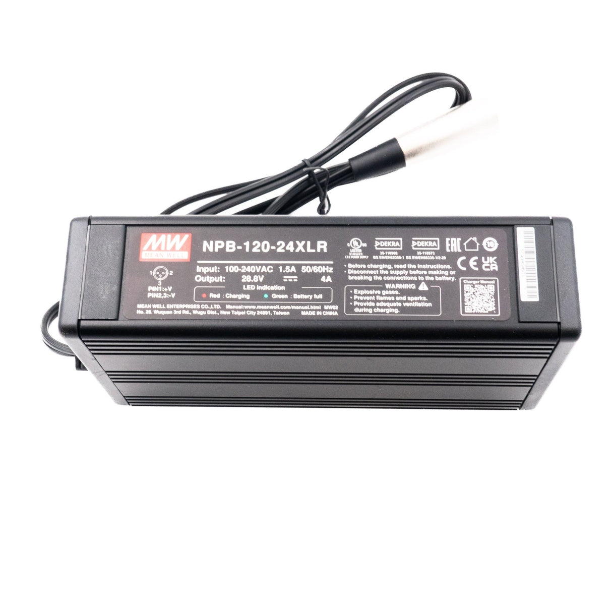 Mean Well NPB - 240 - 12XLR Battery Charger 240W 12V with 3 Pin Power Pin - NPB - 240 - 12XLR - powersupplymall.com