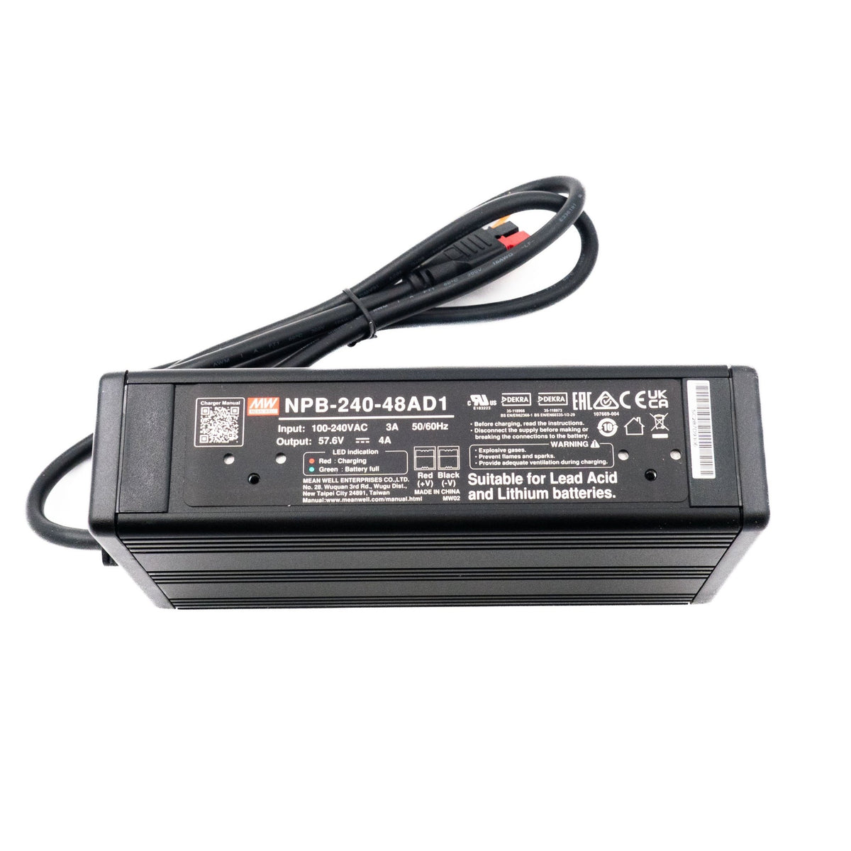 Mean Well NPB-240-48AD1 Battery Charger 240W 48V Anderson Connector 4A - NPB-240-48AD1 - powersupplymall.com