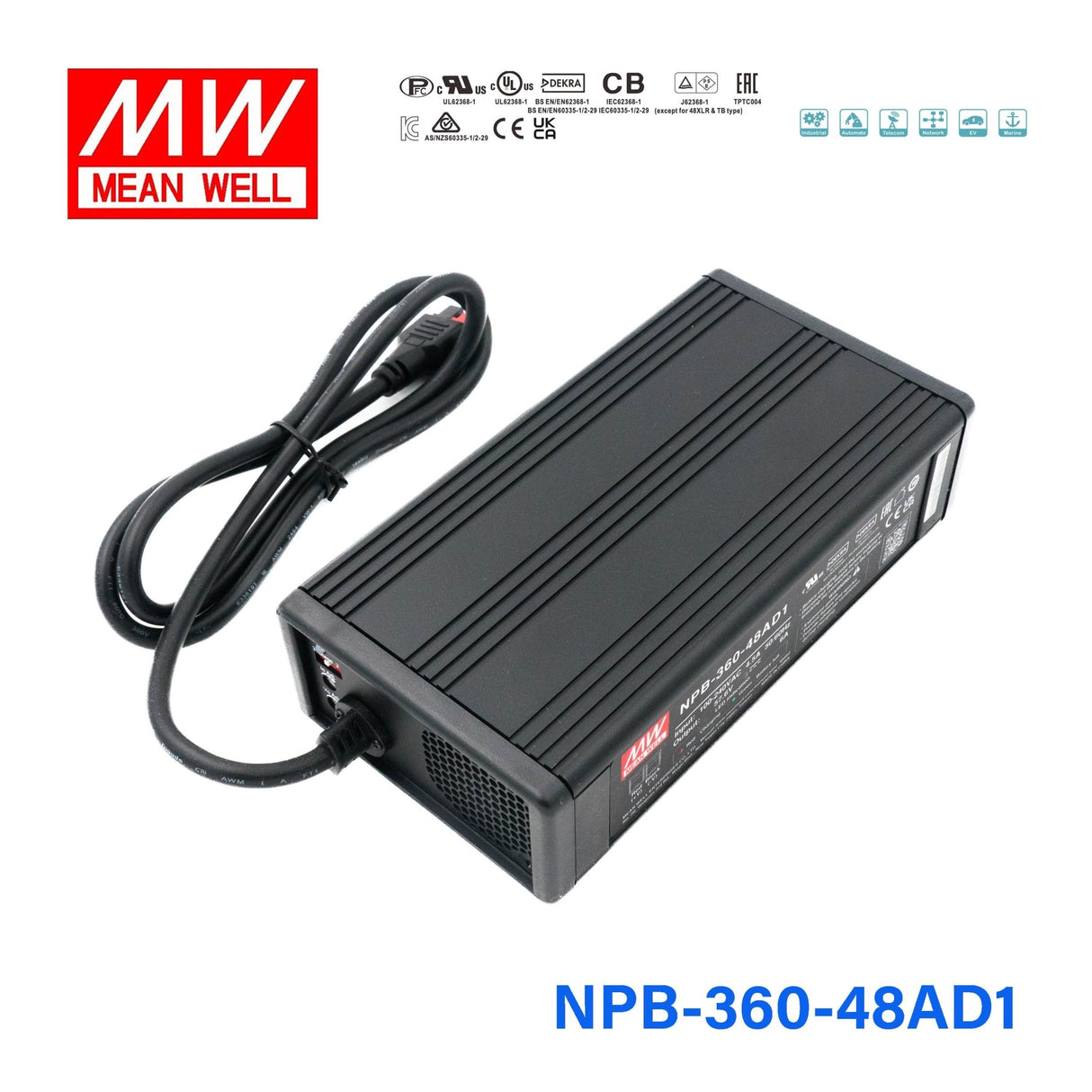 Mean Well NPB - 360 - 48AD1 Battery Charger 360W 48V Anderson Connector - NPB - 360 - 48AD1 - powersupplymall.com