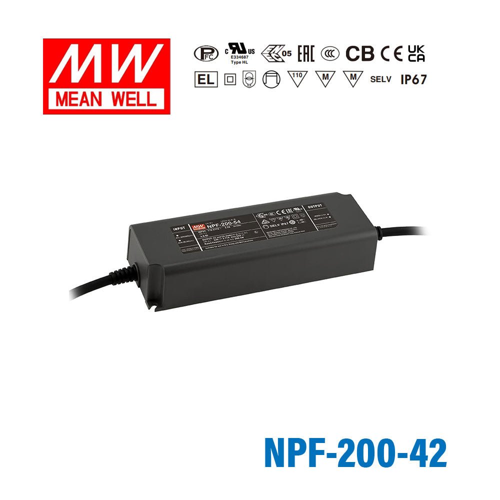 Mean Well NPF-200-42 Power Supply 200W 42V 4.75A - NPF-200-42 - powersupplymall.com