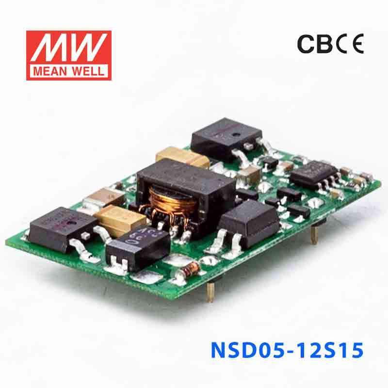 Mean Well NSD05 - 12S15 DC - DC Converter - 4.95W - 9.2~36V in 15V out - NSD05 - 12S15 - powersupplymall.com