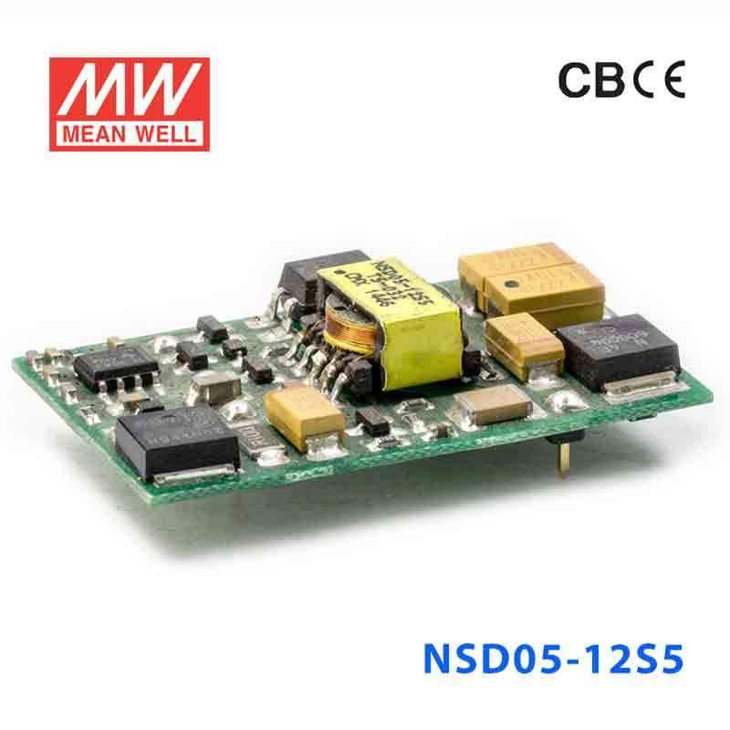 Mean Well NSD05 - 12S5 DC - DC Converter - 5W - 9.2~36V in 5V out - NSD05 - 12S5 - powersupplymall.com