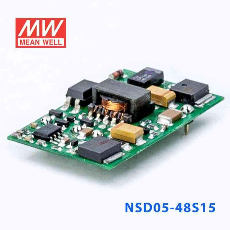 Mean Well NSD05 - 48S15 DC - DC Converter - 4.95W - 18~72V in 15V out - NSD05 - 48S15 - powersupplymall.com