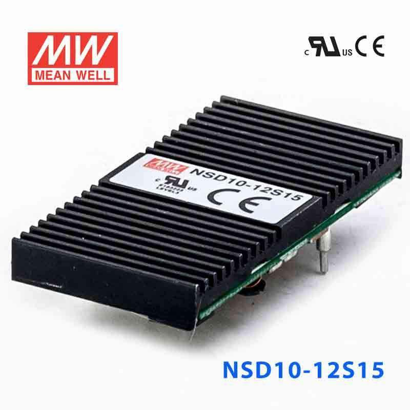 Mean Well NSD10 - 12S15 DC - DC Converter - 10.05W - 9.8~36V in 15V out - NSD10 - 12S15 - powersupplymall.com