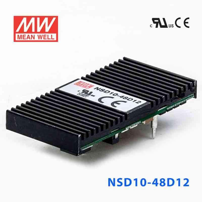 Mean Well NSD10 - 48D12 DC - DC Converter - 10.8W - 22~72V in ±12V out - NSD10 - 48D12 - powersupplymall.com