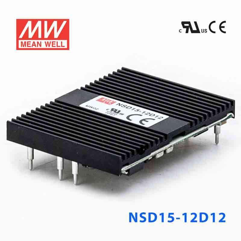 Mean Well NSD15 - 12D12 DC - DC Converter - 14.88W - 9.4~36V in ±12V out - NSD15 - 12D12 - powersupplymall.com