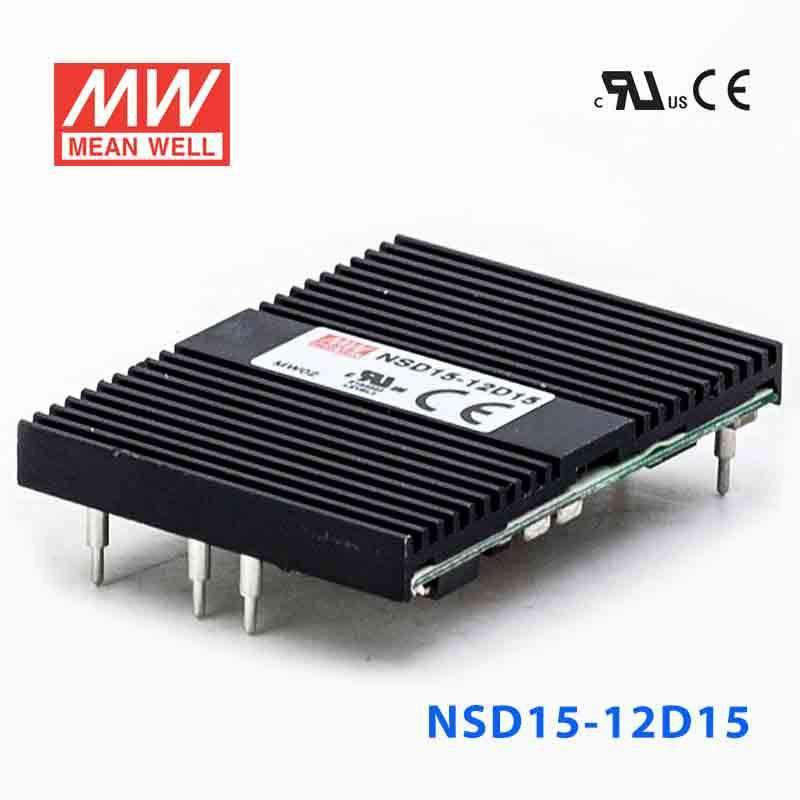 Mean Well NSD15 - 12D15 DC - DC Converter - 15W - 9.4~36V in ±15V out - NSD15 - 12D15 - powersupplymall.com