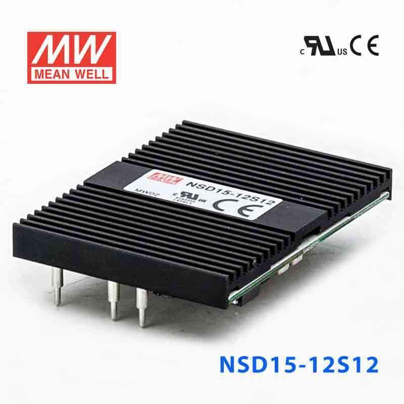 Mean Well NSD15-12S12 DC-DC Converter - 15W - 9.4~36V in 12V out 1.25A - NSD15-12S12 - powersupplymall.com