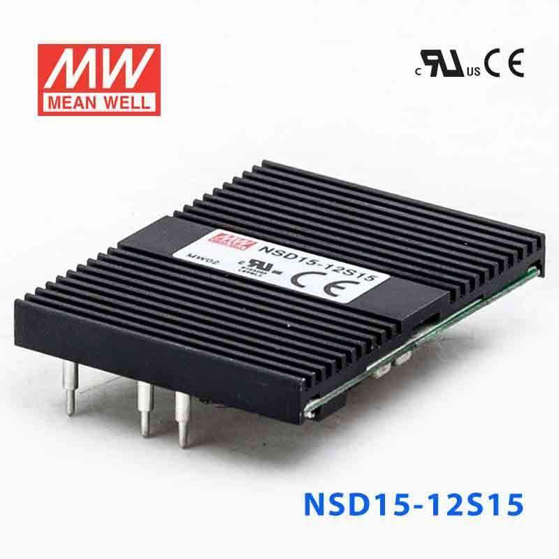 Mean Well NSD15 - 12S15 DC - DC Converter - 15W - 9.4~36V in 15V out - NSD15 - 12S15 - powersupplymall.com