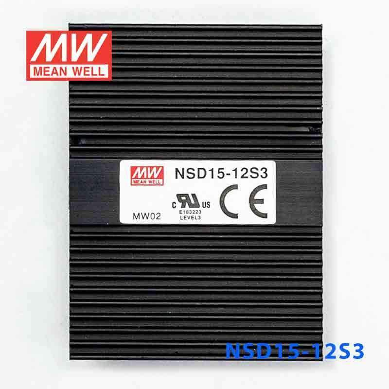 Mean Well NSD15-12S3 DC-DC Converter - 12.375W - 9.4~36V in 3.3V out 3.75A - NSD15-12S3 - powersupplymall.com