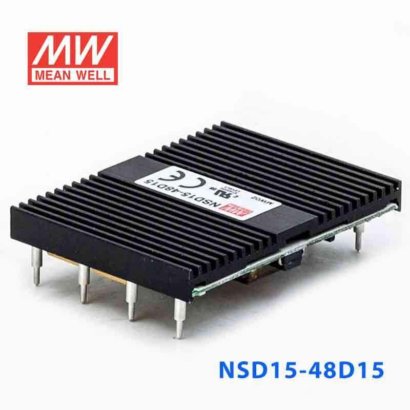 Mean Well NSD15-48D15 DC-DC Converter - 15W - 18~72V in ±15V out 500mA - NSD15-48D15 - powersupplymall.com