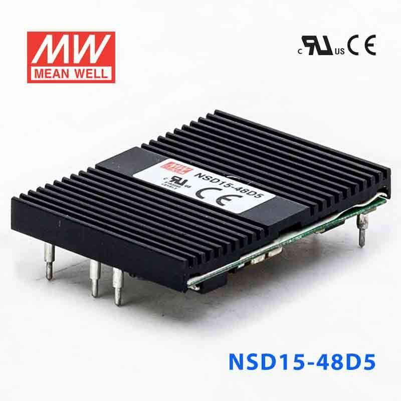 Mean Well NSD15 - 48D5 DC - DC Converter - 15W - 18~72V in ±5V out - NSD15 - 48D5 - powersupplymall.com