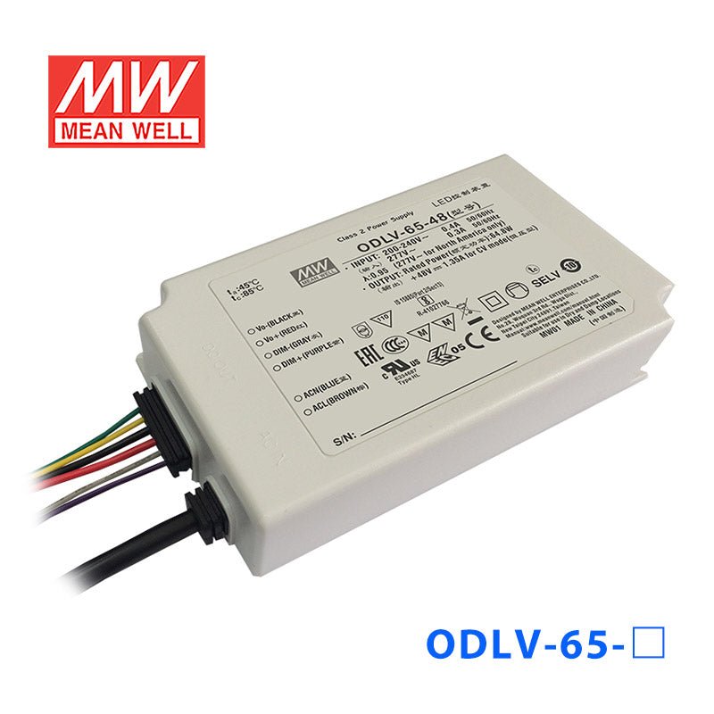 Mean Well ODLV - 65 - 60 Power Supply 65W 60V, Dimmable - ODLV - 65 - 60 - powersupplymall.com