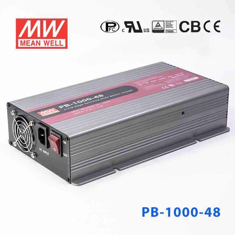 Mean Well PB - 1000 - 48 Battery Chargers 1000W 57.6V 17.4A - 2/3/8 Stage W/PFC - PB - 1000 - 48 - powersupplymall.com