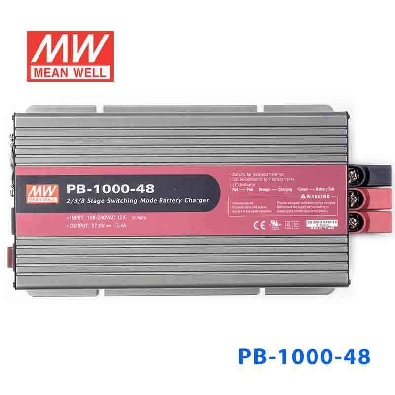 Mean Well PB - 1000 - 48 Battery Chargers 1000W 57.6V 17.4A - 2/3/8 Stage W/PFC - PB - 1000 - 48 - powersupplymall.com