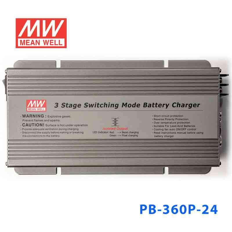 Mean Well PB - 360P - 24 Battery Chargers 360W 28.8V 12.5A - 3 Stage W/PFC - PB - 360P - 24 - powersupplymall.com