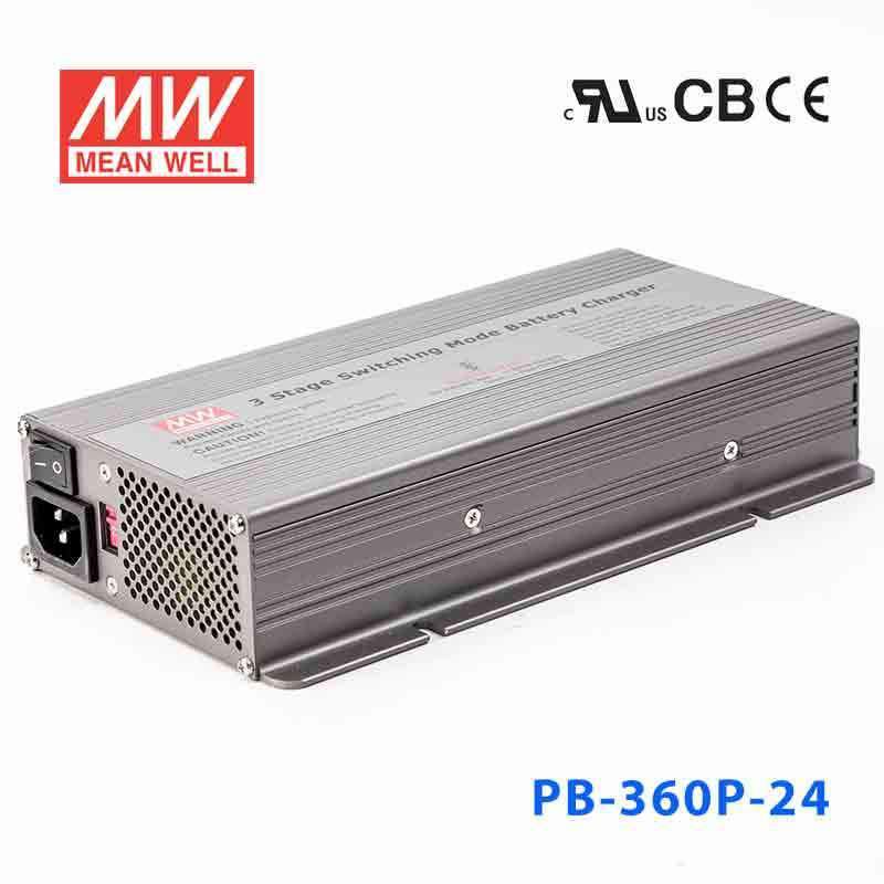 Mean Well PB - 360P - 24 Battery Chargers 360W 28.8V 12.5A - 3 Stage W/PFC - PB - 360P - 24 - powersupplymall.com
