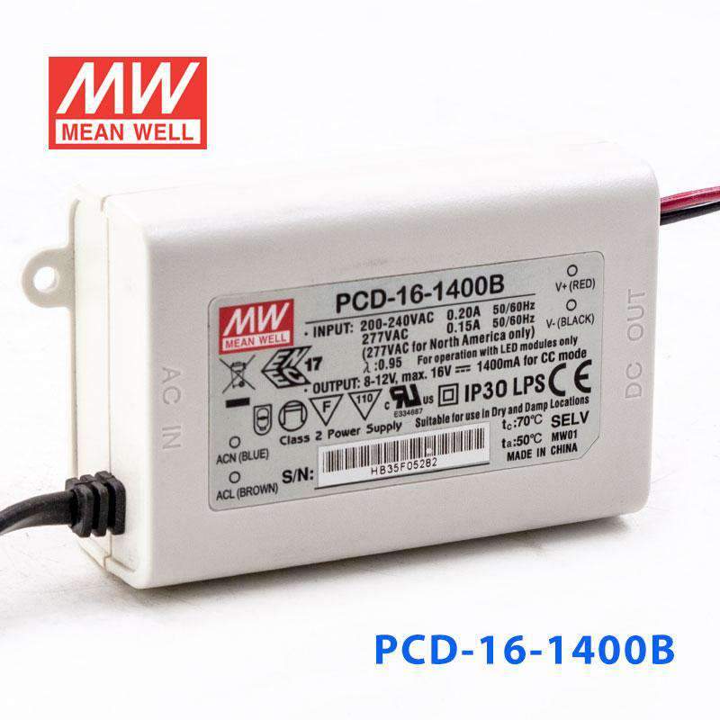 Mean Well PCD-16-1400B Power Supply 16W 1400mA - PCD-16-1400B - powersupplymall.com
