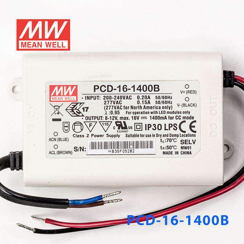 Mean Well PCD-16-1400B Power Supply 16W 1400mA - PCD-16-1400B - powersupplymall.com