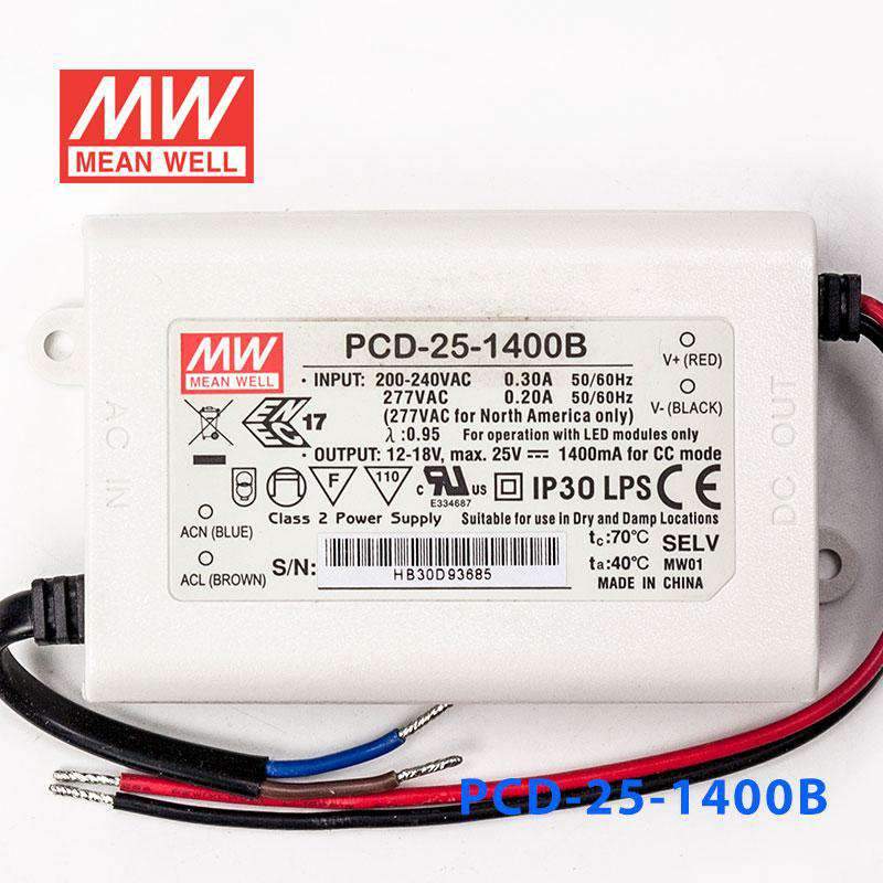 Mean Well PCD - 25 - 1400B Power Supply 25W 1400mA - PCD - 25 - 1400B - powersupplymall.com