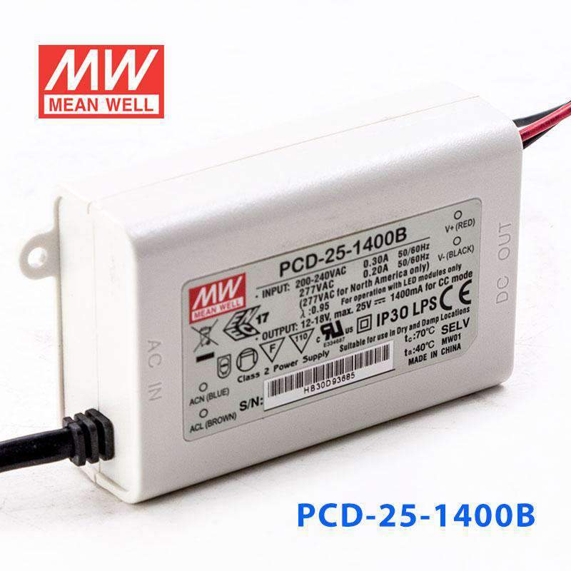Mean Well PCD - 25 - 1400B Power Supply 25W 1400mA - PCD - 25 - 1400B - powersupplymall.com