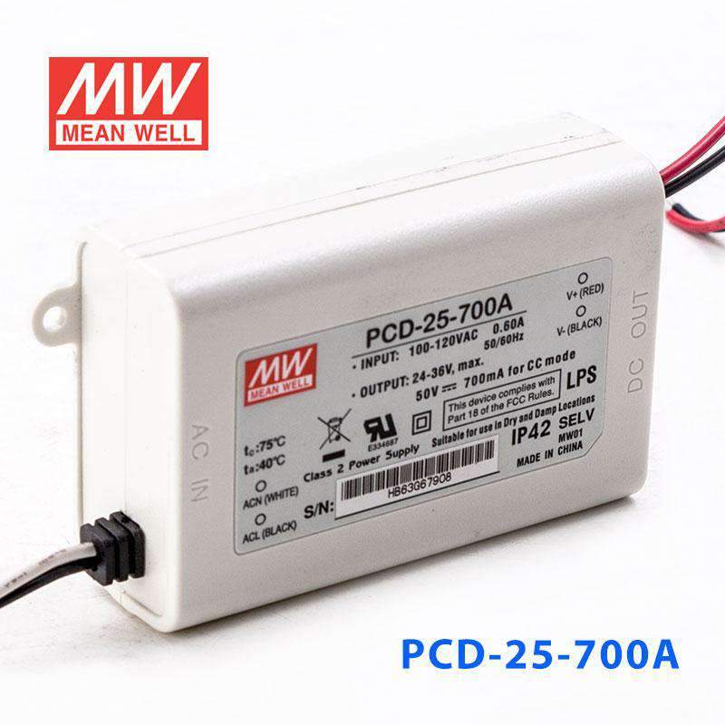 Mean Well PCD - 25 - 700A Power Supply 25W 700mA - PCD - 25 - 700A - powersupplymall.com