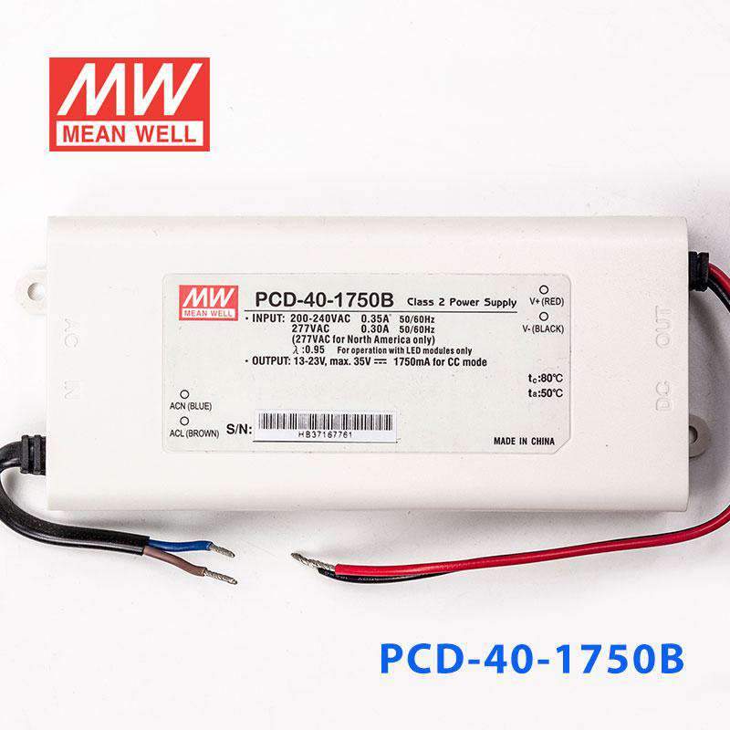 Mean Well PCD-40-1750B Power Supply 40W 1750mA - PCD-40-1750B - powersupplymall.com