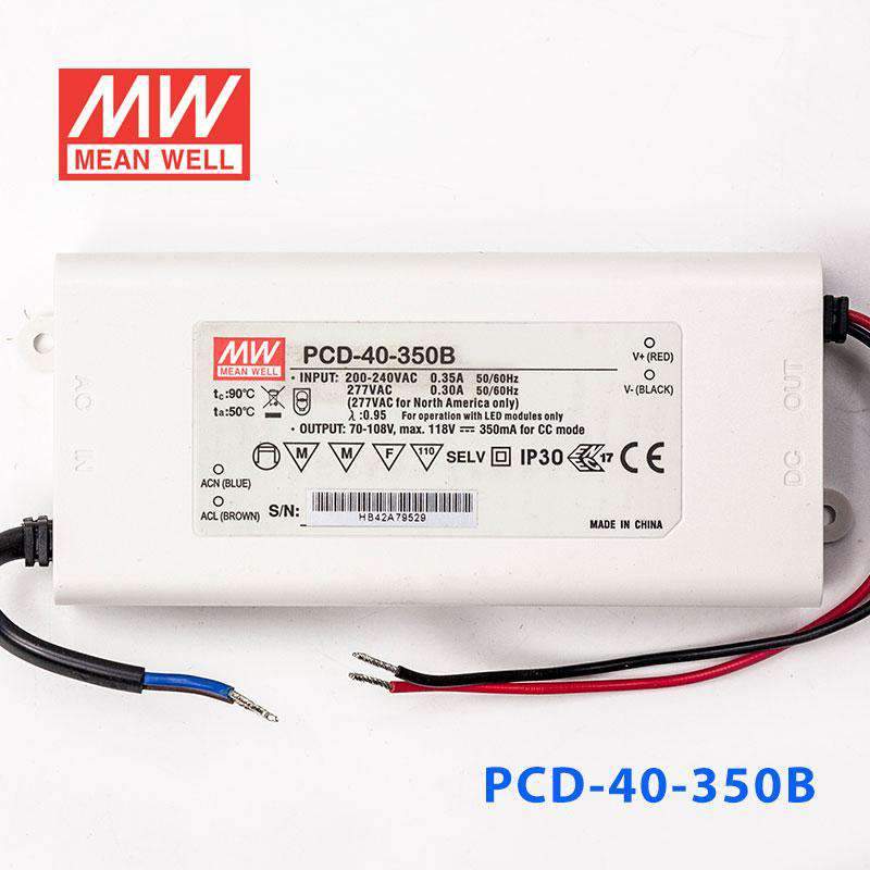 Mean Well PCD - 40 - 350B Power Supply 40W 350mA - PCD - 40 - 350B - powersupplymall.com