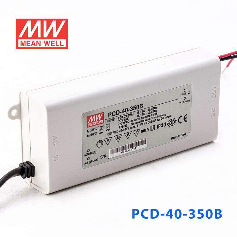 Mean Well PCD - 40 - 350B Power Supply 40W 350mA - PCD - 40 - 350B - powersupplymall.com