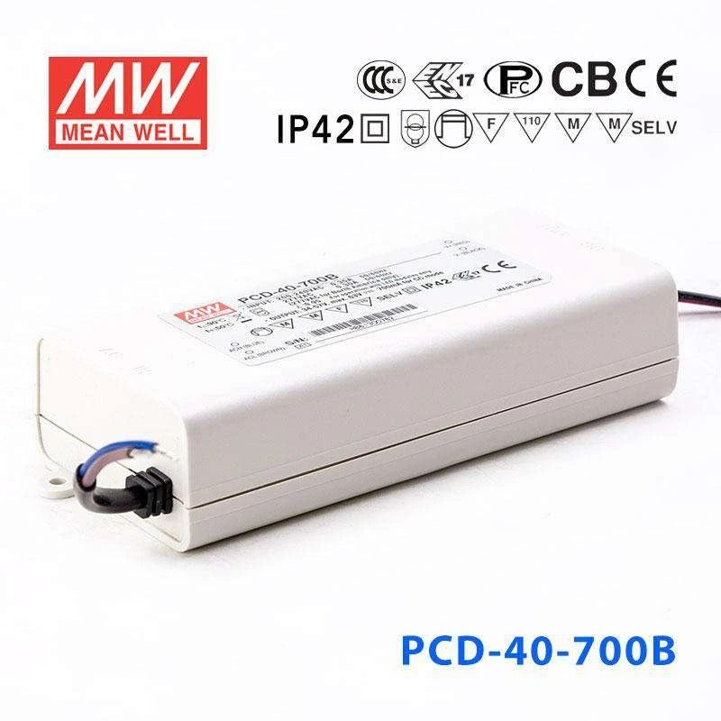 Mean Well PCD - 40 - 700B Power Supply 40W 700mA - PCD - 40 - 700B - powersupplymall.com