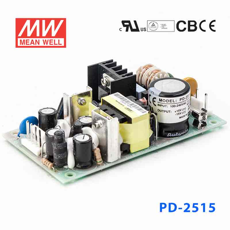 Mean Well PD - 2512 Power Supply 25W 15V - 15V - PD - 2515 - powersupplymall.com