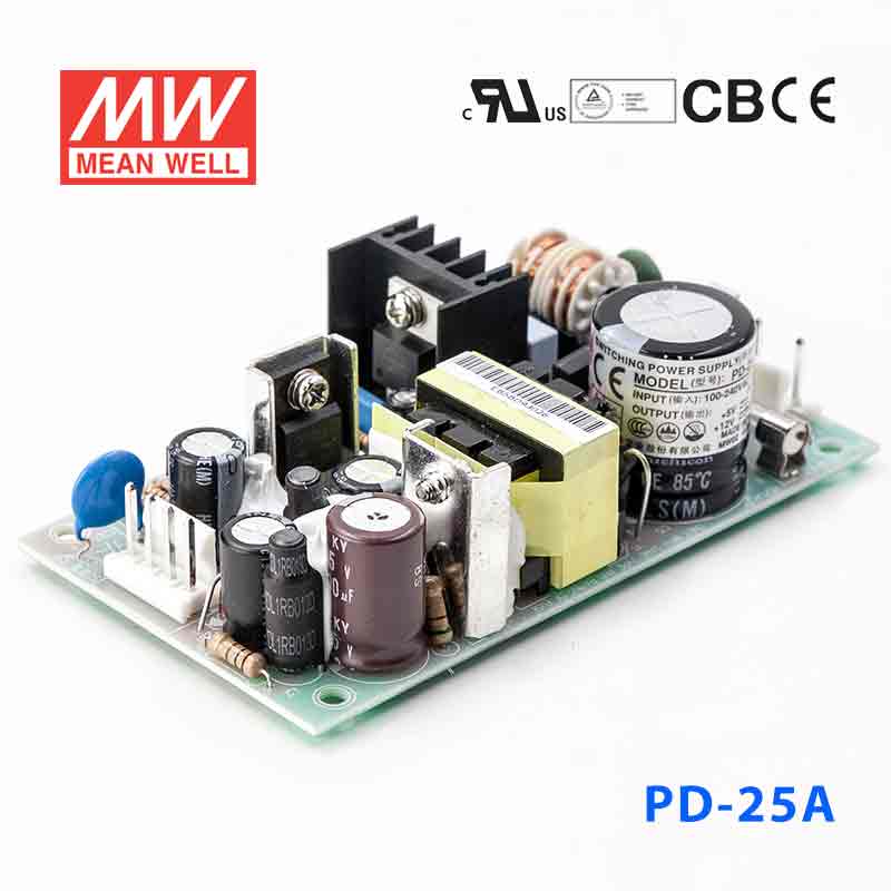 Mean Well PD - 25A Power Supply 25W 5V 12V - PD - 25A - powersupplymall.com
