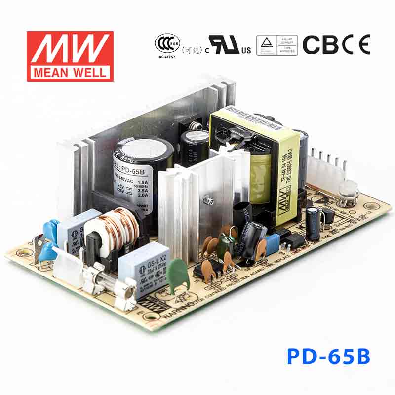 Mean Well PD - 65B Power Supply 65W 5V 24V - PD - 65B - powersupplymall.com