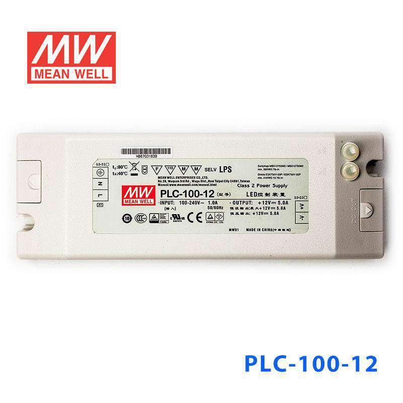 Mean Well PLC - 100 - 12 Power Supply 100W 12V - PFC - PLC - 100 - 12 - powersupplymall.com