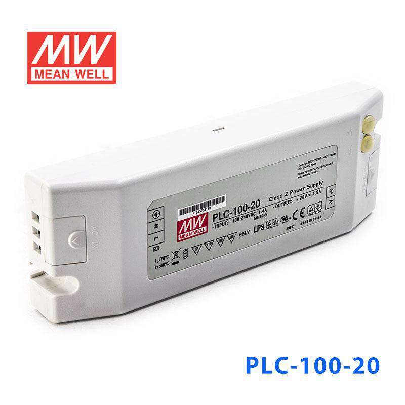 Mean Well PLC - 100 - 20 Power Supply 100W 20V - PFC - PLC - 100 - 20 - powersupplymall.com