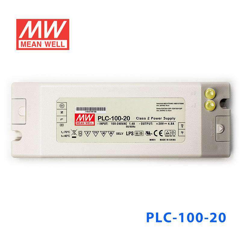 Mean Well PLC - 100 - 20 Power Supply 100W 20V - PFC - PLC - 100 - 20 - powersupplymall.com