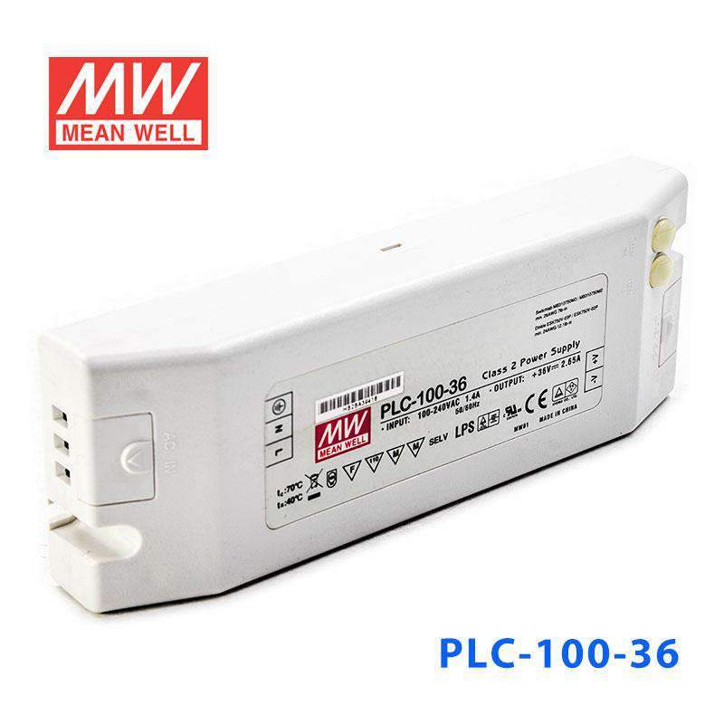Mean Well PLC-100-36 Power Supply 100W 36V - PFC 2.65A - PLC-100-36 - powersupplymall.com
