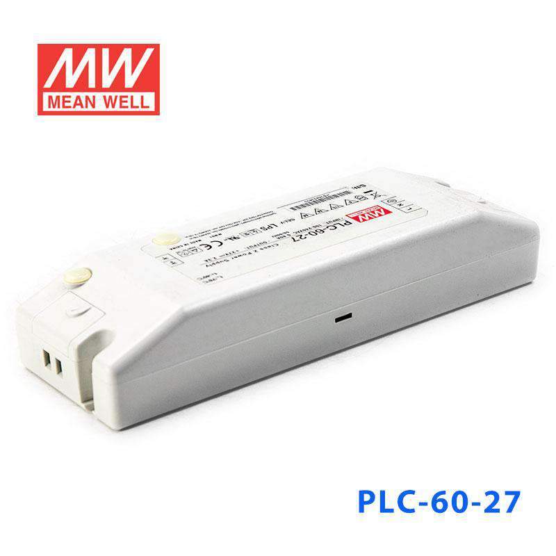 Mean Well PLC-60-27 Power Supply 60W 27V - PFC 2.3A - PLC-60-27 - powersupplymall.com
