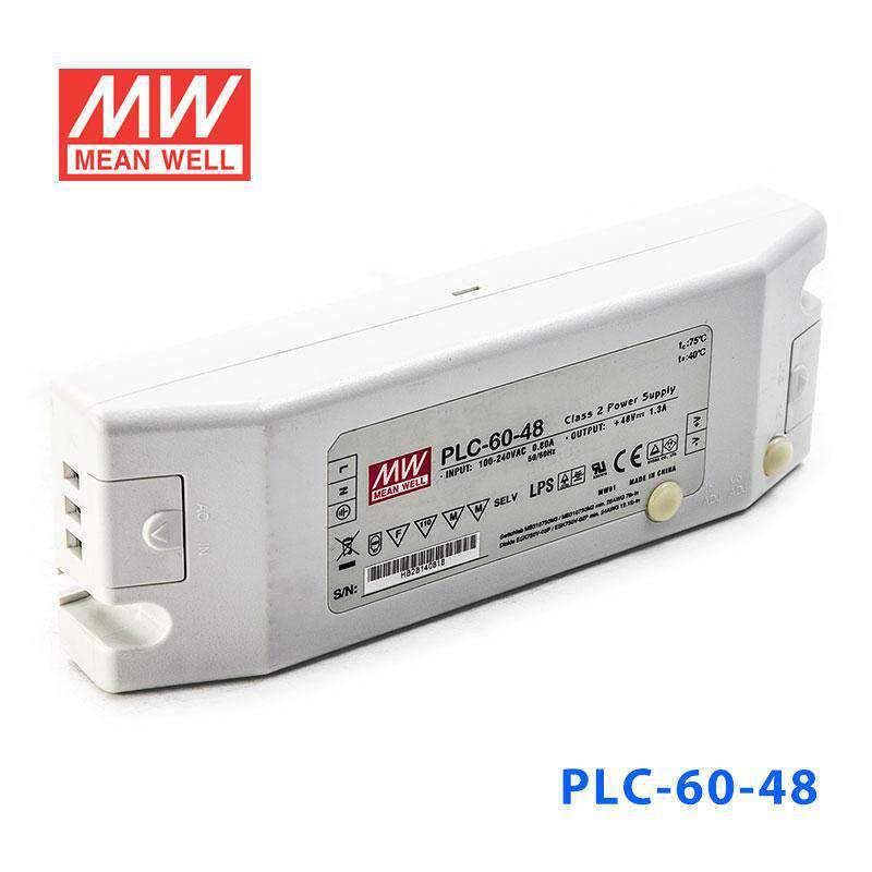 Mean Well PLC-60-48 Power Supply 60W 48V - PFC 1.3A - PLC-60-48 - powersupplymall.com