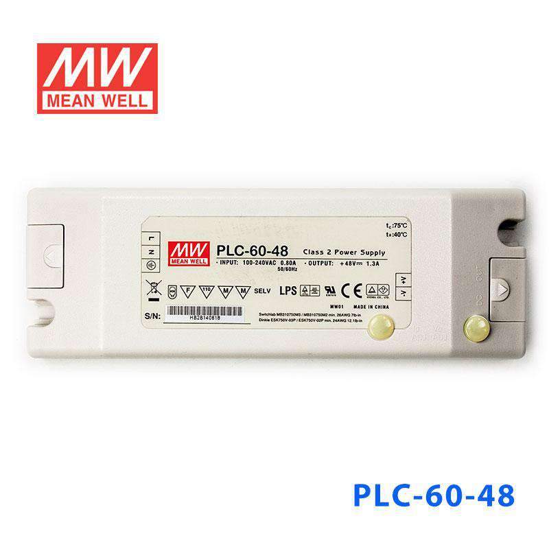 Mean Well PLC - 60 - 48 Power Supply 60W 48V - PFC - PLC - 60 - 48 - powersupplymall.com