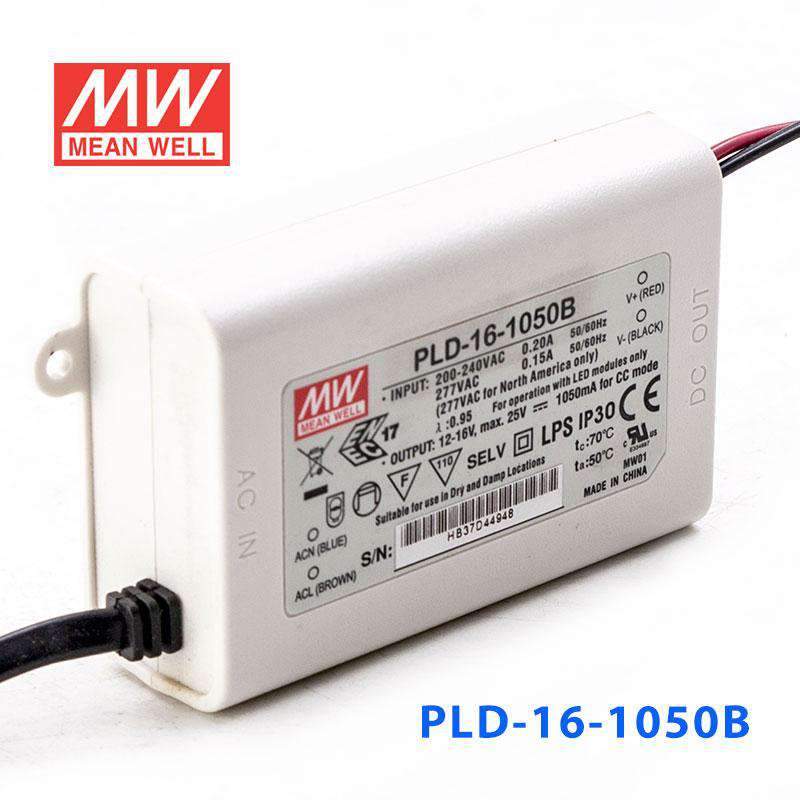 Mean Well PLD - 16 - 1050B Power Supply 16W 1050mA - PLD-16-1050B - powersupplymall.com