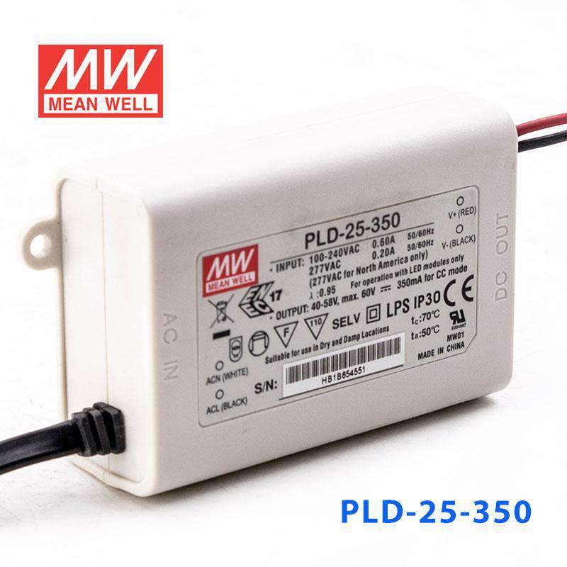Mean Well PLD - 25 - 350 Power Supply 25W 350mA - PLD - 25 - 350 - powersupplymall.com