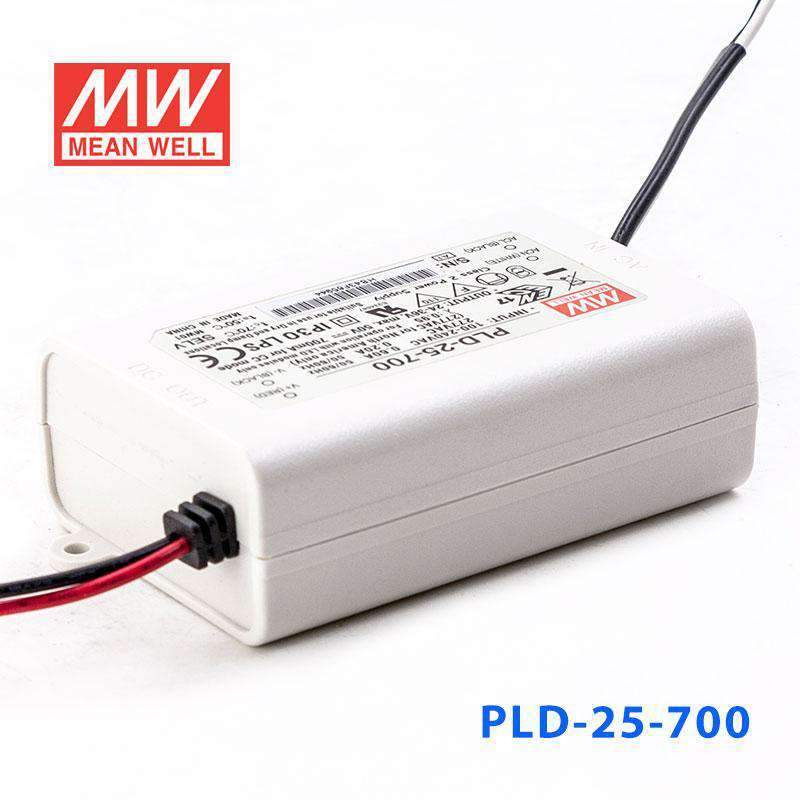 Mean Well PLD - 25 - 700 Power Supply 25W 700mA - PLD - 25 - 700 - powersupplymall.com
