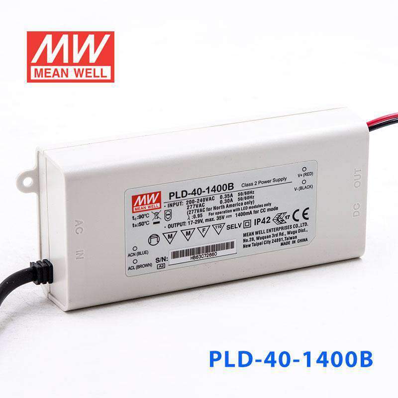 Mean Well PLD - 40 - 1400B Power Supply 40W 1400mA - PLD - 40 - 1400B - powersupplymall.com