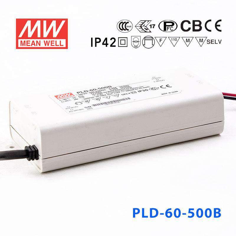 Mean Well PLD - 60 - 500B Power Supply 60W 500mA - PLD-60-500B - powersupplymall.com