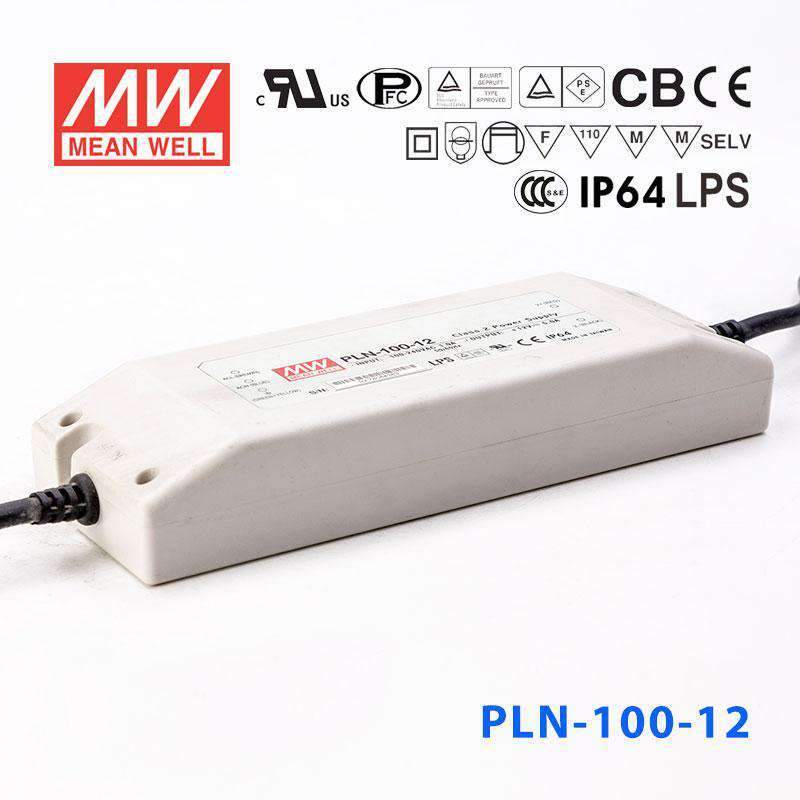 Mean Well PLN - 100 - 12 Power Supply 60W 12V - IP64 - PLN - 100 - 12 - powersupplymall.com